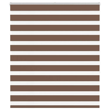 Vidaxl zebra rolgordijn 130x150 cm stofbreedte 125,9cm polyester bruin