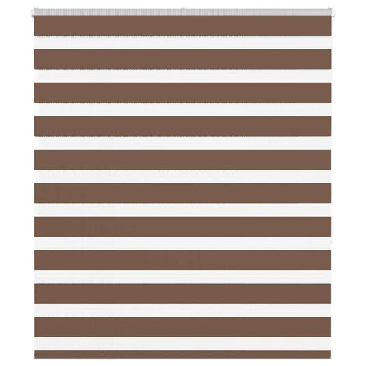 Vidaxl zebra rolgordijn 130x150 cm stofbreedte 125,9cm polyester bruin