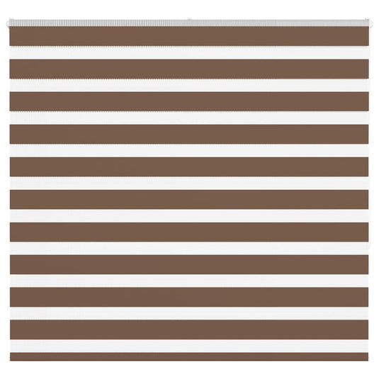 Vidaxl zebra rolgordijn 155x150 cm stofbreedte 150,9cm polyester bruin