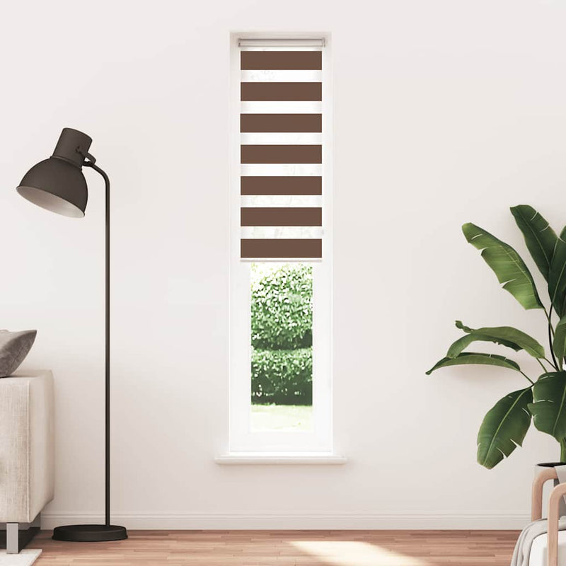 Load image into Gallery viewer, Vidaxl zebra rolgordijn 45x200 cm stofbreedte 40,9 cm polyester bruin
