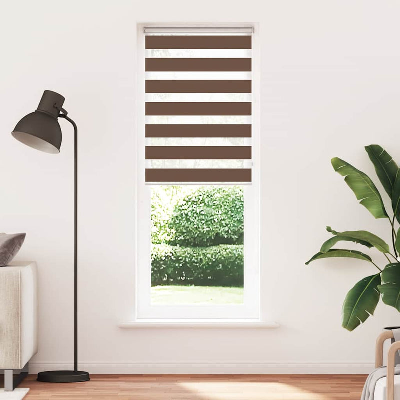 Load image into Gallery viewer, Vidaxl zebra rolgordijn 90x200 cm stofbreedte 85,9 cm polyester bruin
