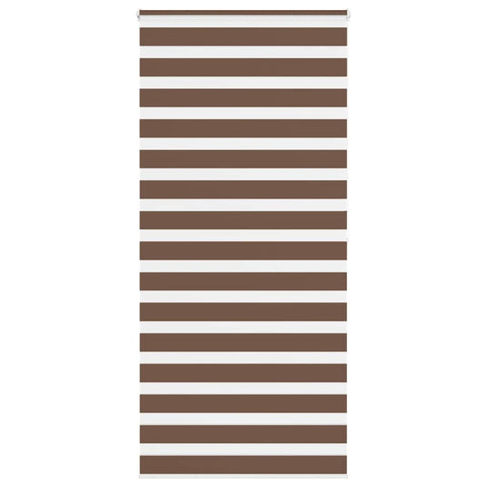 Vidaxl zebra rolgordijn 115x200 cm stofbreedte 110,9cm polyester bruin