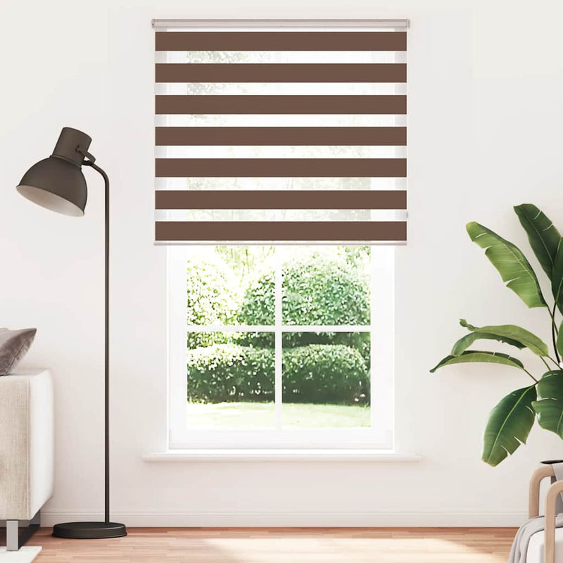 Load image into Gallery viewer, Vidaxl zebra rolgordijn 125x200 cm stofbreedte 120,9cm polyester bruin
