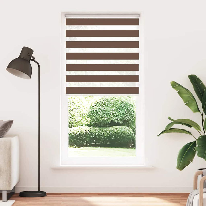 Load image into Gallery viewer, Vidaxl zebra rolgordijn 95x230 cm stofbreedte 90,9 cm polyester bruin
