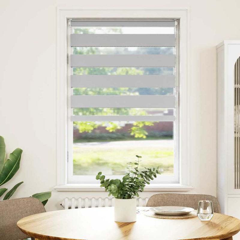 Load image into Gallery viewer, Vidaxl zebra rolgordijn 75x100 cm stofbreedte 70,9 cm lichtgrijs
