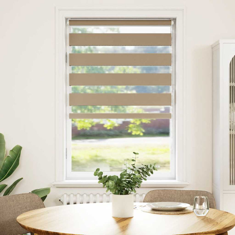 Load image into Gallery viewer, Vidaxl zebra blind 75x100 cm stofbreedte 70,9 cm polyester zandbruin
