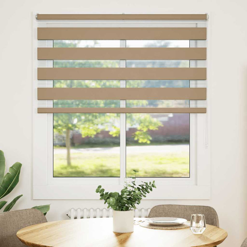 Load image into Gallery viewer, Vidaxl zebra blind 120x100 cm stofbreedte 115,9 cm polyester zandbruin
