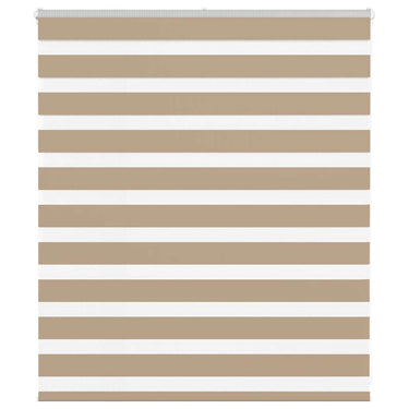 Vidaxl zebra blind 125x100 cm stofbreedte 120,9 cm polyester zandbruin