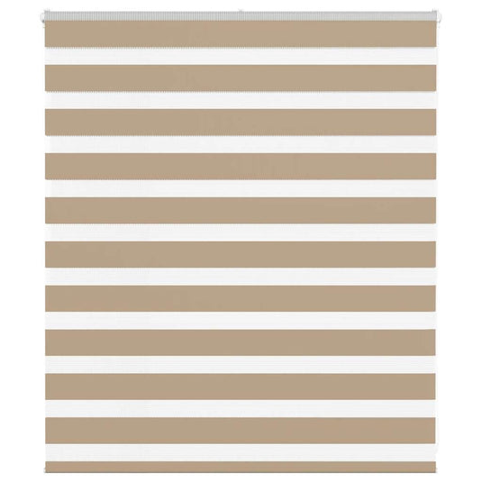 Vidaxl zebra blind 125x100 cm stofbreedte 120,9 cm polyester zandbruin