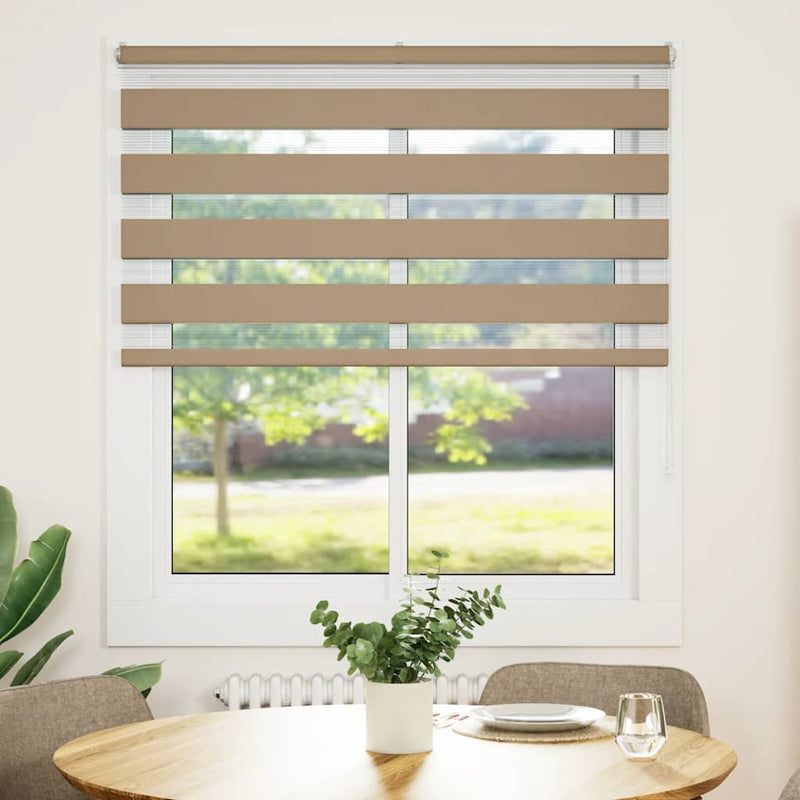 Load image into Gallery viewer, Vidaxl zebra blind 130x100 cm stofbreedte 125,9 cm polyester zandbruin
