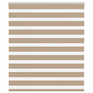 Vidaxl zebra blind 135x100 cm stofbreedte 130,9 cm polyester zandbruin