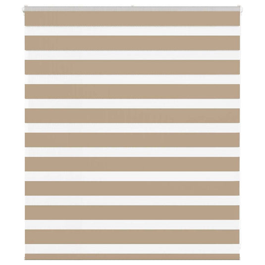 Vidaxl zebra blind 135x100 cm stofbreedte 130,9 cm polyester zandbruin