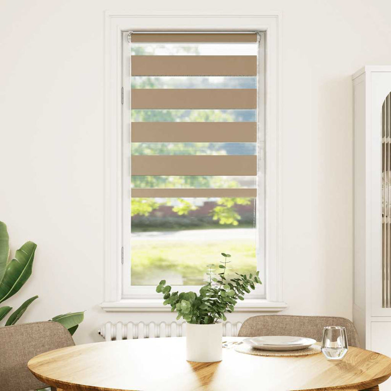 Load image into Gallery viewer, Vidaxl zebra blind 55x150 cm stofbreedte 50,9 cm polyester zandbruin
