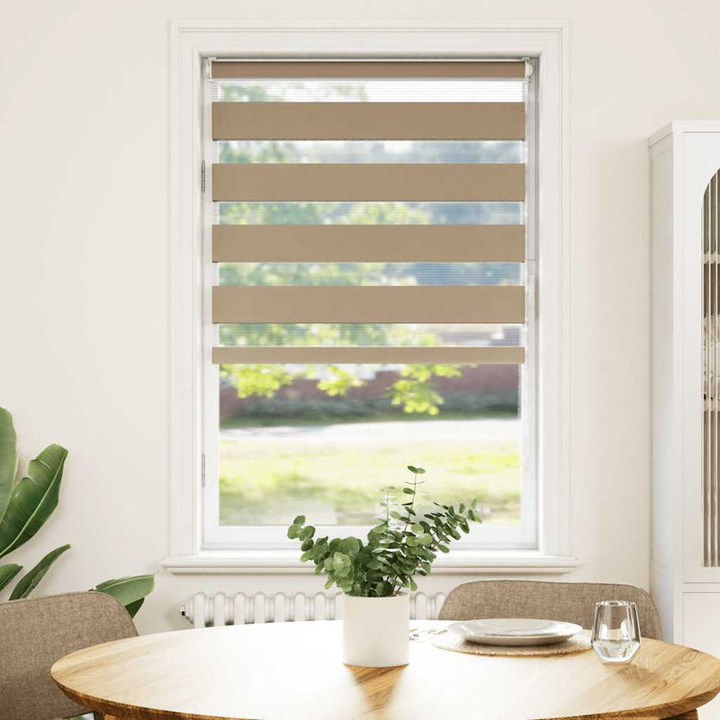 Load image into Gallery viewer, Vidaxl zebra blind 80x150 cm stofbreedte 75,9 cm polyester zandbruin
