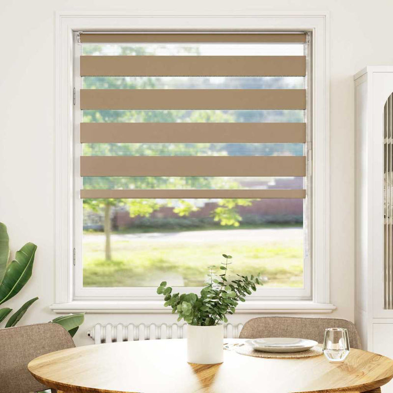 Load image into Gallery viewer, Vidaxl zebra blind 110x150 cm stofbreedte 105,9 cm polyester zandbruin
