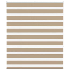 Vidaxl zebra blind 130x150 cm stofbreedte 125,9 cm polyester zandbruin