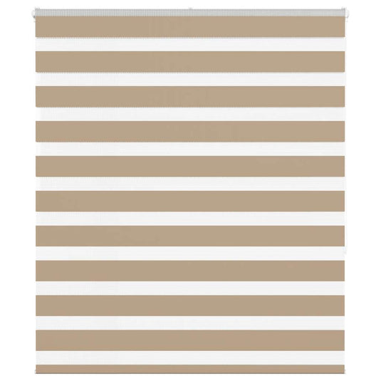 Vidaxl zebra blind 130x150 cm stofbreedte 125,9 cm polyester zandbruin
