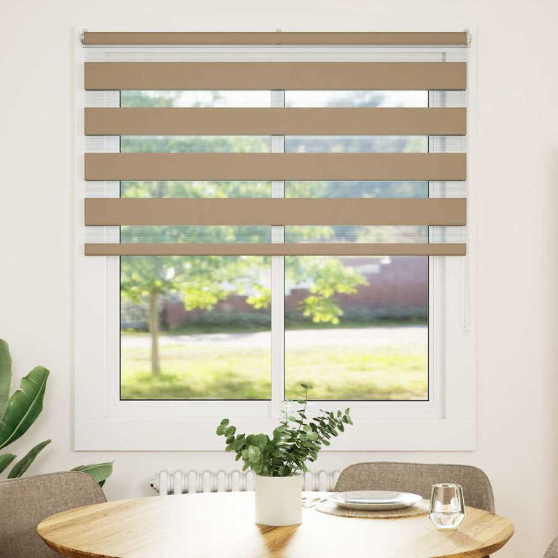 Load image into Gallery viewer, Vidaxl zebra blind 135x150 cm stofbreedte 130,9 cm polyester zandbruin
