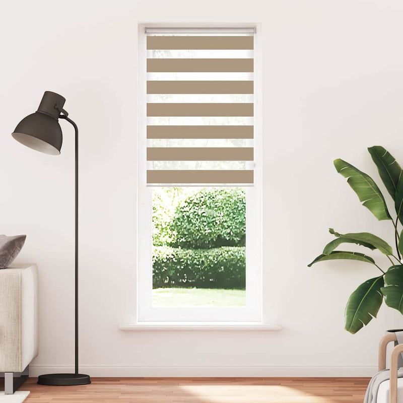Load image into Gallery viewer, Vidaxl zebra blind 70x200 cm stofbreedte 65,9 cm polyester zandbruin
