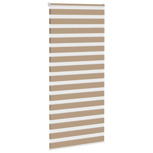 Vidaxl zebra blind 105x200 cm stofbreedte 100,9 cm polyester zandbruin
