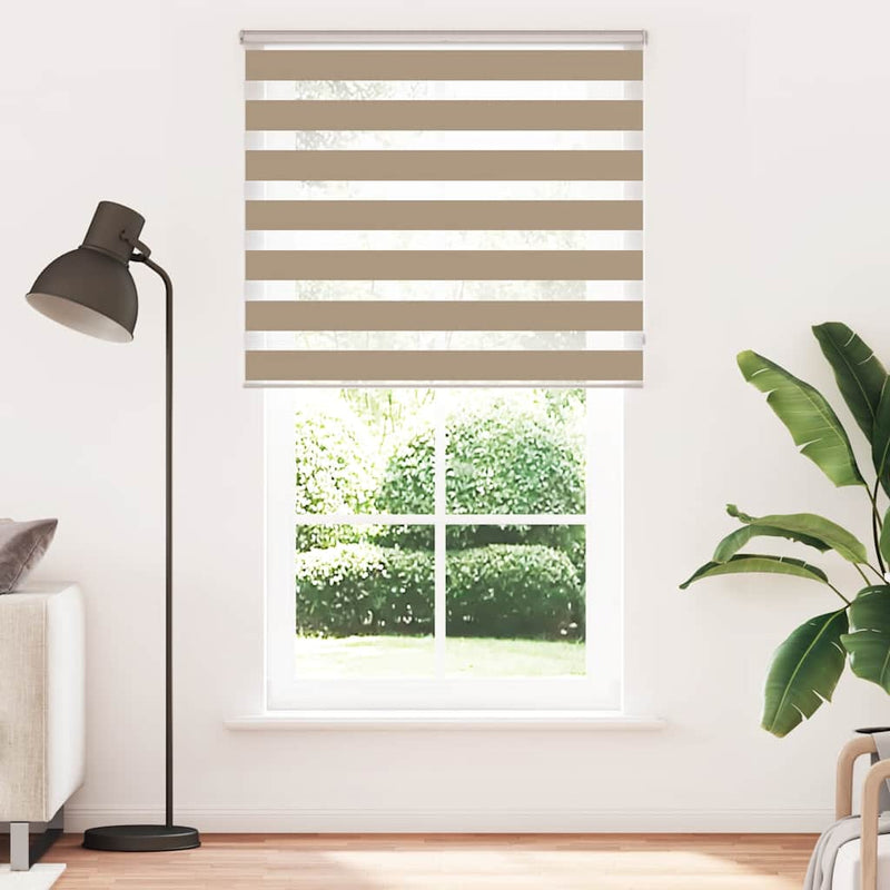 Load image into Gallery viewer, Vidaxl zebra blind 130x200 cm stofbreedte 125,9 cm polyester zandbruin

