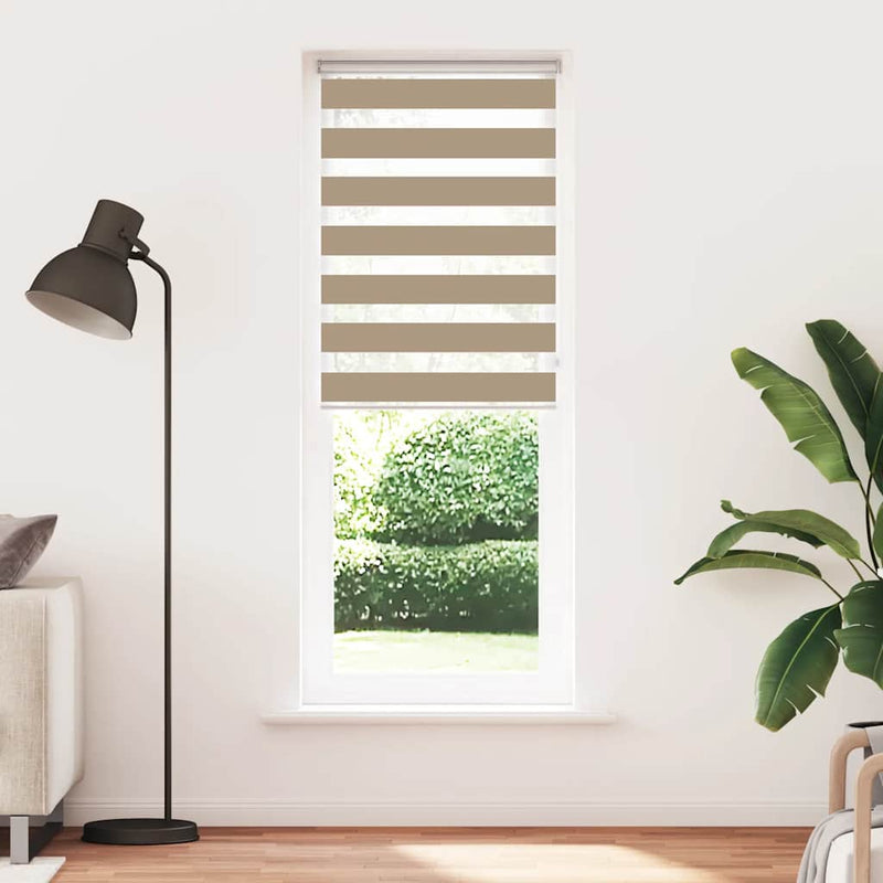 Load image into Gallery viewer, Vidaxl zebra blind 90x230 cm stofbreedte 85,9 cm polyester zandbruin
