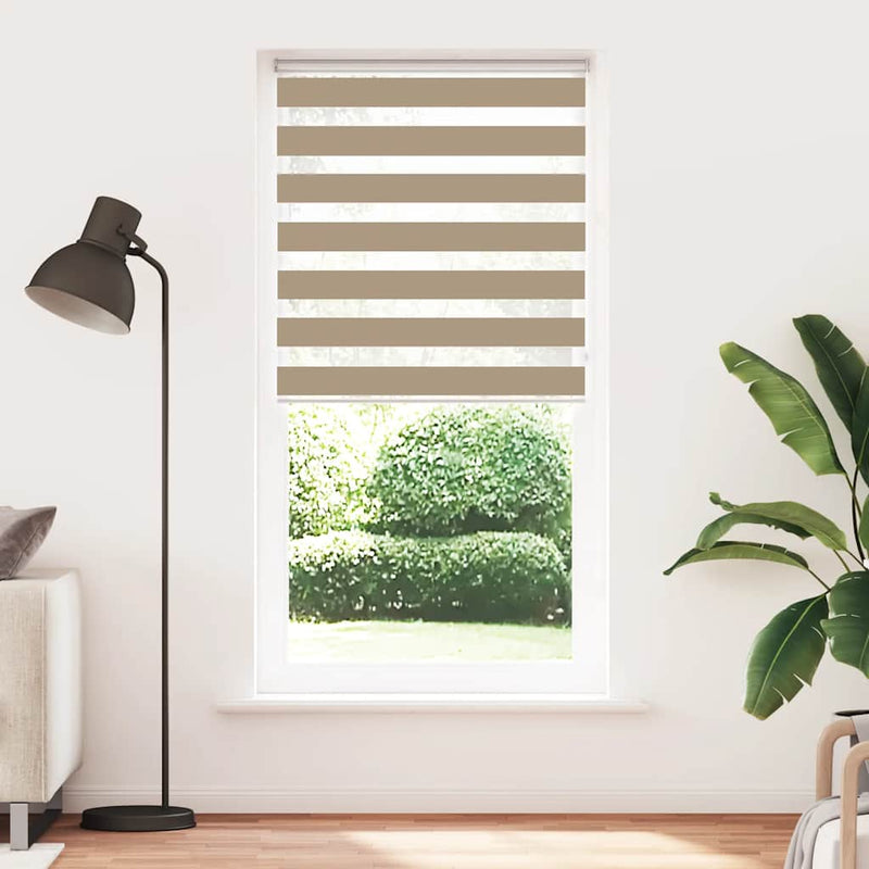 Load image into Gallery viewer, Vidaxl zebra blind 110x230 cm stofbreedte 105,9 cm polyester zandbruin
