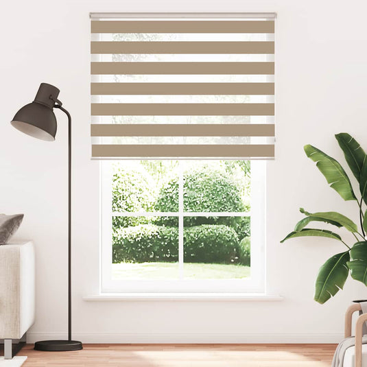 Vidaxl zebra blind 150x230 cm stofbreedte 145,9 cm polyester zandbruin