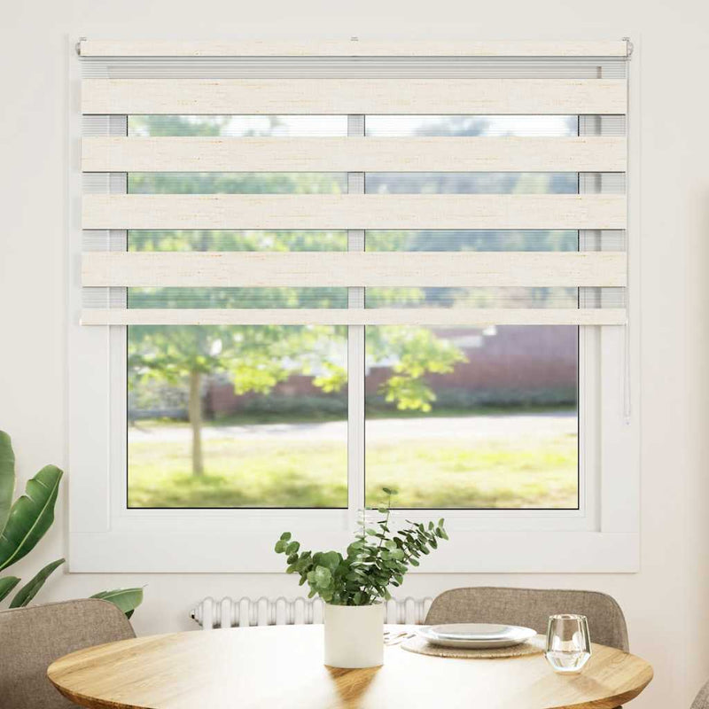 Load image into Gallery viewer, Vidaxl zebra blind 145x150cm stofbreedte 140,9cm polyester marmerbeige

