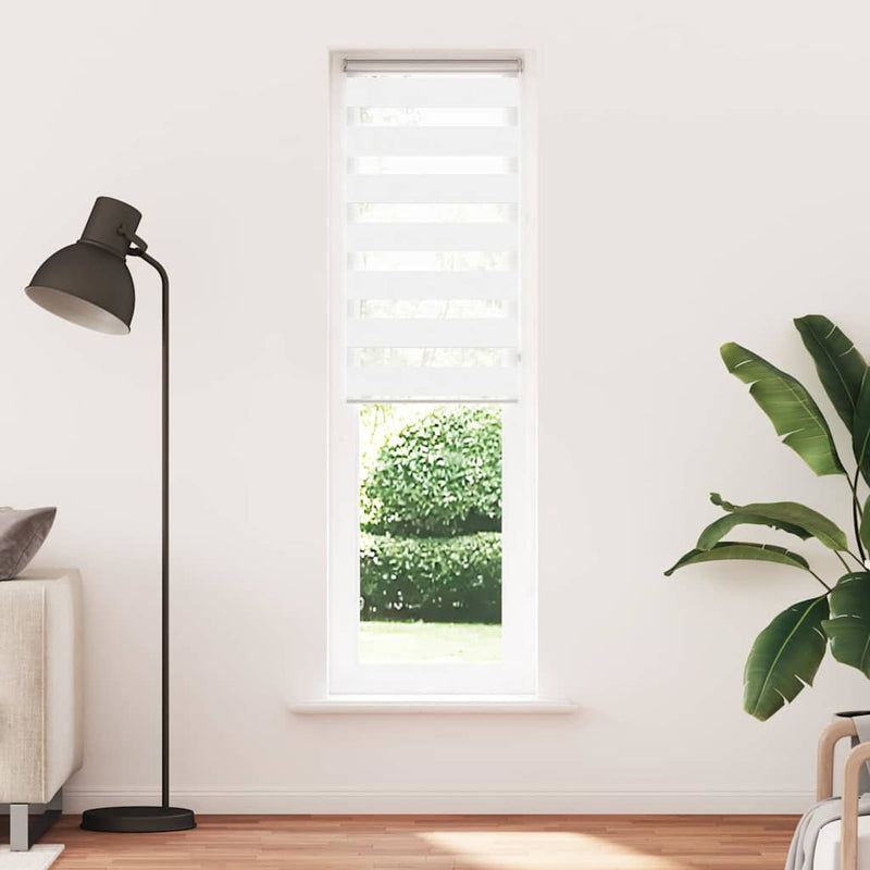 Load image into Gallery viewer, Vidaxl zebra rolgordijn 65x230 cm stofbreedte 60,9 cm polyester wit
