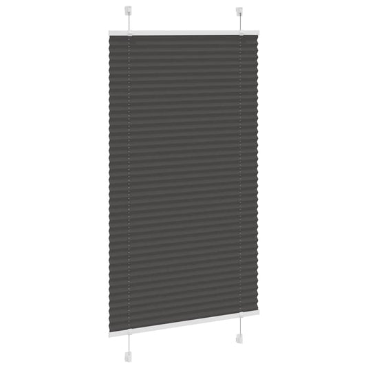 Vidaxl plissé rolgordijn 75x100 cm stofbreedte 74,4 cm polyester zwart