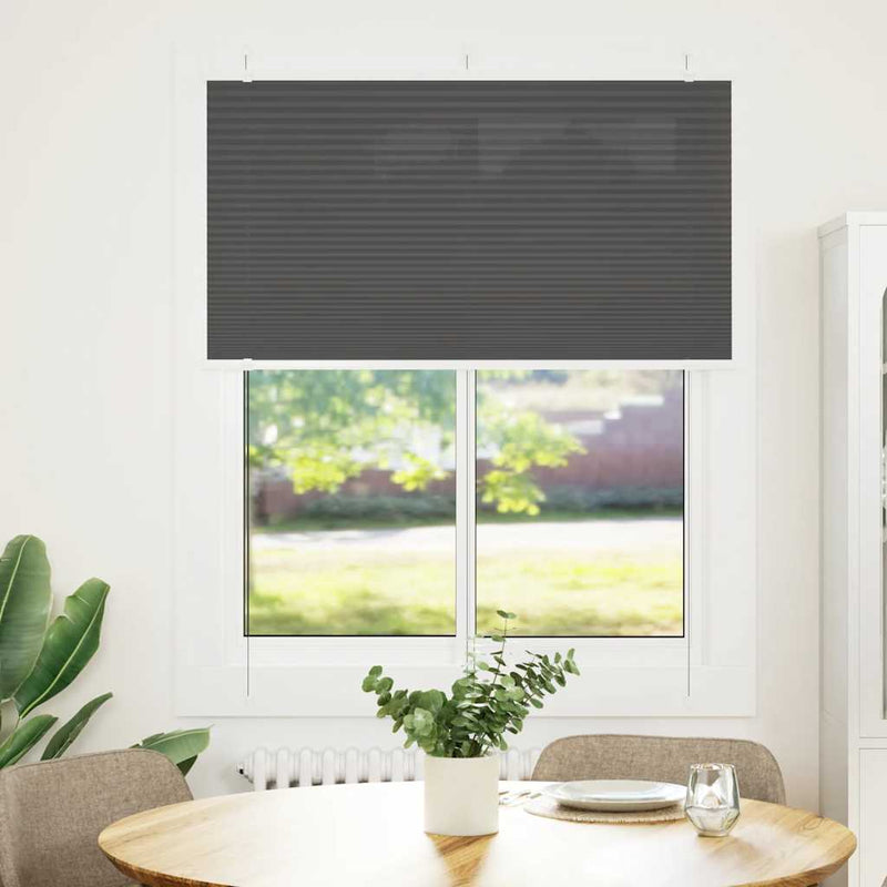 Load image into Gallery viewer, Vidaxl plissé rolgordijn 105x100cm stofbreedte 104,4cm polyester zwart
