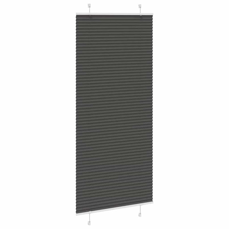 Load image into Gallery viewer, Vidaxl plissé rolgordijn 85x200 cm stofbreedte 84,4 cm polyester zwart
