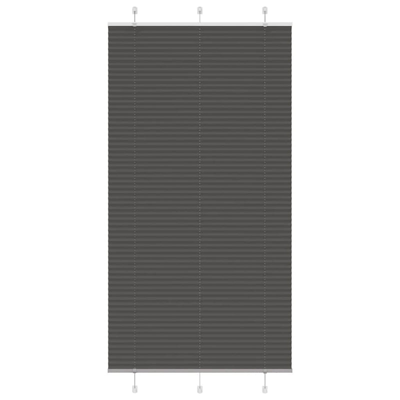 Load image into Gallery viewer, Vidaxl plissé rolgordijn 105x200cm stofbreedte 104,4cm polyester zwart
