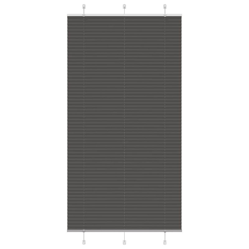 Load image into Gallery viewer, Vidaxl plissé rolgordijn 110x200cm stofbreedte 109,4cm polyester zwart
