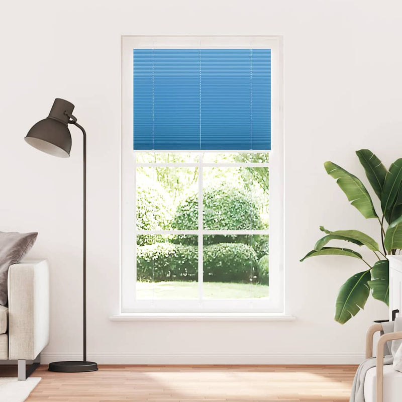 Load image into Gallery viewer, Vidaxl plissé rolgordijn 110x200cm stofbreedte 109,4cm polyester blauw
