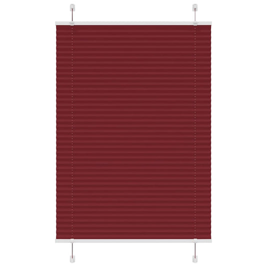 Vidaxl plissé rolgordijn 100x100 cm stofbreedte 99,4cm bordeauxrood