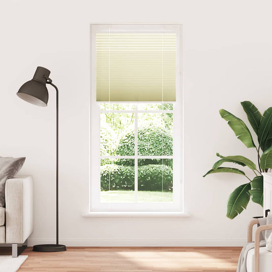 Vidaxl plissé rolgordijn 85x200 cm stofbreedte 84,4 cm polyester crème
