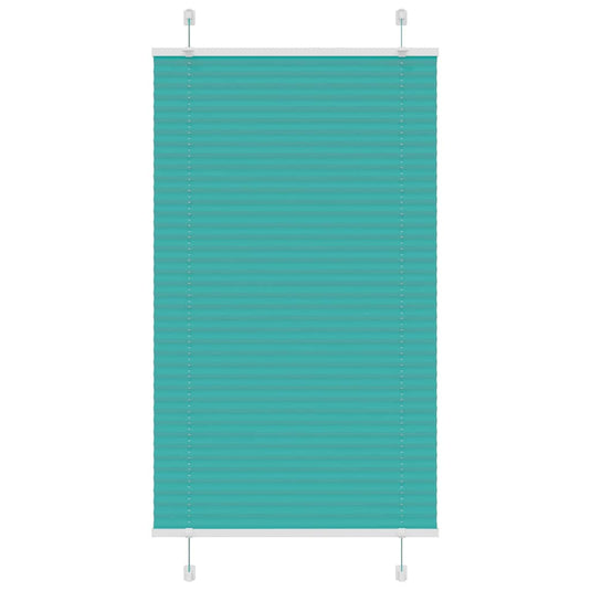Vidaxl plissé rolgordijn 75x100 cm stofbreedte 74,4 cm petrol groen