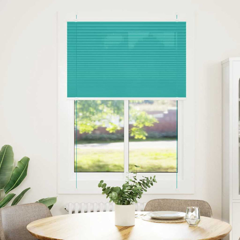 Load image into Gallery viewer, Vidaxl plissé rolgordijn 100x100 cm stofbreedte 99,4cm petrol groen
