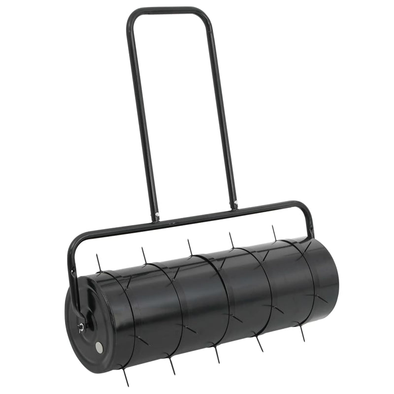 Load image into Gallery viewer, Vidaxl gazonroller trekbaar met beluchtingsklemmen 63 l ijzer en staal zwart
