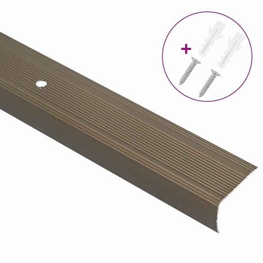 Vidaxl trapprofielen 30 pcs bruin 67 x 3.5 x 3 cm aluminium