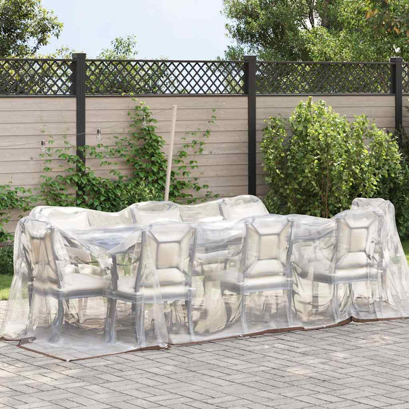 Load image into Gallery viewer, Vidaxl doorzichtig zeildoek met zeilringen 2x8 m polyethyleen
