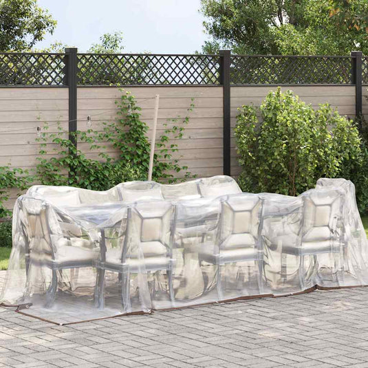 Vidaxl doorzichtig zeildoek met zeilringen 2x8 m polyethyleen