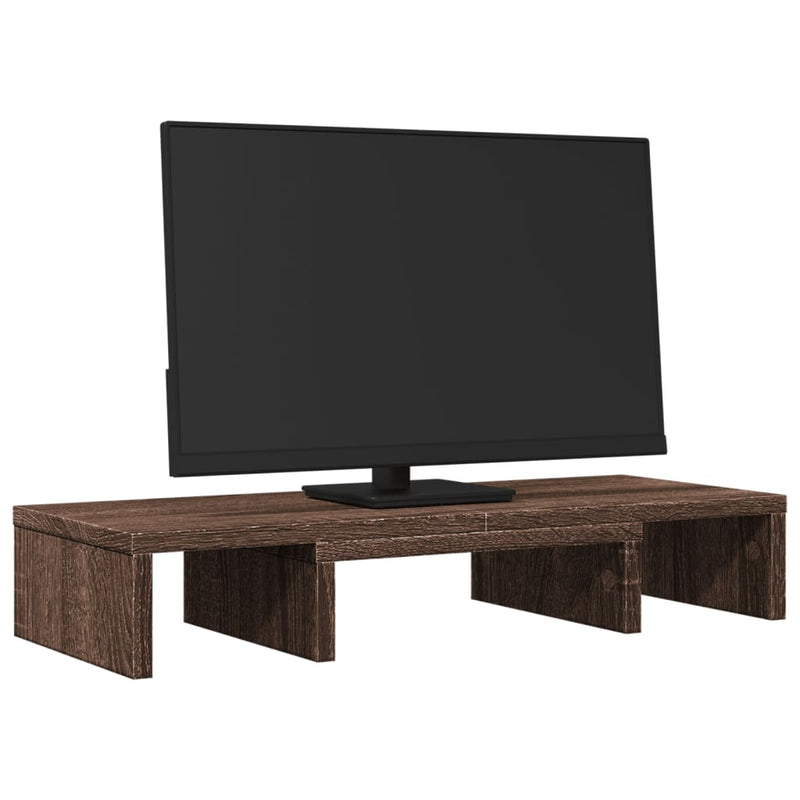Load image into Gallery viewer, Vidaxl monitorstandaard verstelbaar 60x24x10,5 cm hout bruin eiken
