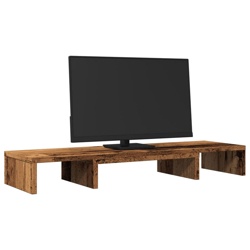 Load image into Gallery viewer, VidaXL Monitorstandaard verstelbaar 80x24x10,5 cm hout oud houtkleurig
