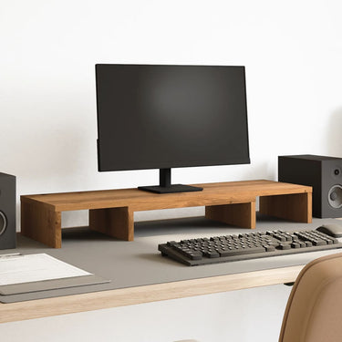 Vidaxl monitorstandaard verstelbaar 80x24x10,5cm hout artisanaal eiken