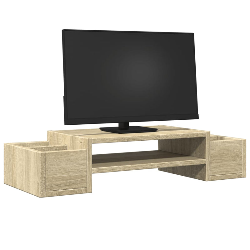 Load image into Gallery viewer, Vidaxl monitorstandaard met opbergruimte 70x27x15 cm hout sonoma eiken
