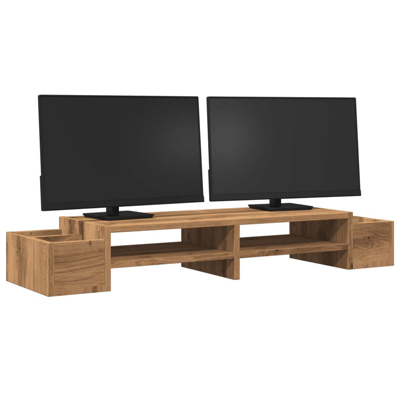 Load image into Gallery viewer, Vidaxl monitorstandaard opbergruimte 100x27x15 cm hout artisanaal eik
