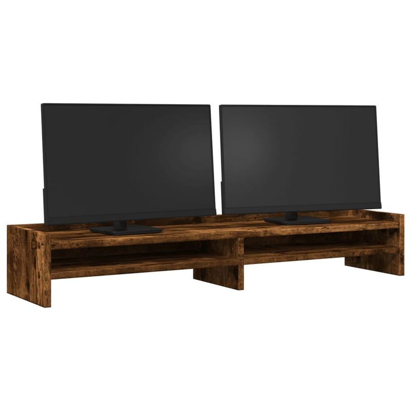 Load image into Gallery viewer, Vidaxl monitorstandaard 100x24x16 cm bewerkt hout gerookt eikenkleurig
